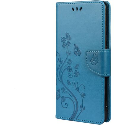 Mobigear Flowers Xiaomi Redmi Note 10 5G Klapphülle Portemonnaie - Blau