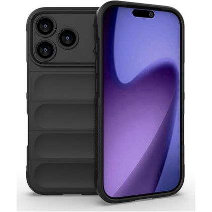 Mobigear Bumpy iPhone 18 Pro Hülle Flexibles TPU Backcover - Schwarz