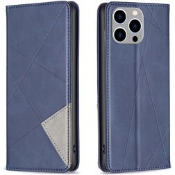 Mobigear Rhombus Slim iPhone 15 Pro Max Hülle Klapphülle - Blau