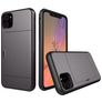 Mobigear Card iPhone 11 Hülle Hardcase Backcover Stoßfest mit Kartenhalter - Grau
