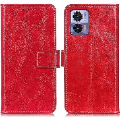 Mobigear Basic Motorola Edge 30 Neo Hülle Klapphülle Geldbörse - Rot