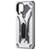 Mobigear Armor Stand Samsung Galaxy A12 Hülle Hardcase Backcover Stoßfest mit Ständer - Silber