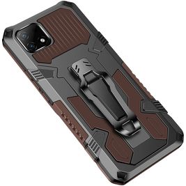 Mobigear Armor Stand Realme C21 Hülle Hardcase Backcover Stoßfest mit Ständer - Braun