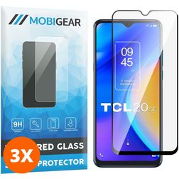 Mobigear Premium TCL 20 SE Panzerglas Displayschutz - Hüllenfreundlich - Schwarz (3er Pack)
