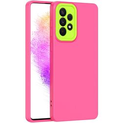 Mobigear Colors Samsung Galaxy A73 Hülle Flexibles TPU Backcover - Pink