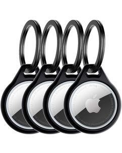 ITSkins AirCover Apple AirTag Hülle Flexibles TPU Schlüsselanhänger - Schwarz