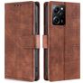 Mobigear Croco POCO X5 Pro Hülle Klapphülle Geldbörse - Cognac