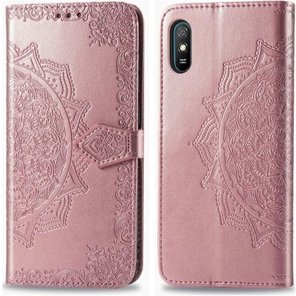 Mobigear Mandala Xiaomi Redmi 9A Hülle Klapphülle Geldbörse - Roségold