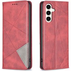 Mobigear Rhombus Slim Samsung Galaxy S24 FE Hülle Klapphülle - Rot