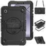 Mobigear SureGrip Xtreme Samsung Galaxy Tab A11 Hülle Kunststoff,Silikon Backcover + Schulterträger + Ständer - Schwarz