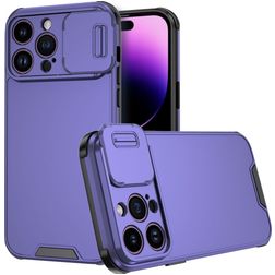 Mobigear Cam Slide iPhone 14 Pro Hülle Hardcase Backcover mit Kamera Slider - Lila