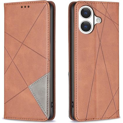 Mobigear Rhombus Slim iPhone 17 Hülle Klapphülle - Braun