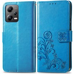 Mobigear Clover POCO X5 Hülle Klapphülle Geldbörse - Blau