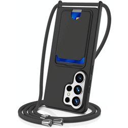 Mobigear Lanyard Card Samsung Galaxy S26 Ultra Silikon Handykette mit Kartenhalter - Schwarz