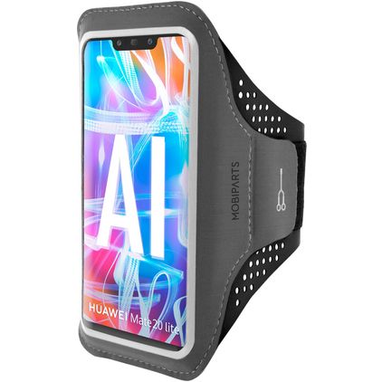 Mobiparts Comfort Fit Handyhalterung Joggen Huawei Mate 20 Lite Sporthülle Neopren Sportarmband - Schwarz
