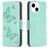 Mobigear Butterfly iPhone 15 Hülle Klapphülle Geldbörse - Grün