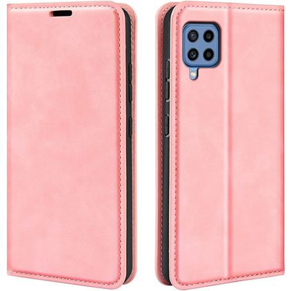 Mobigear Retro Slim Samsung Galaxy M22 Hülle Klapphülle Geldbörse - Pink