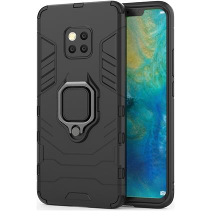 Mobigear Armor Ring Huawei Mate 20 Pro Hülle Hardcase Backcover Stoßfest mit Ringhalter - Schwarz