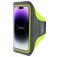 Mobiparts Comfort Fit Handyhalterung Joggen iPhone 14 Pro Sporthülle Neopren Sportarmband - Neon Green