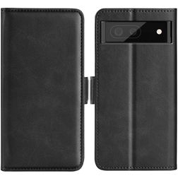 Mobigear Slim Magnet Google Pixel 6a Hülle Klapphülle Geldbörse - Schwarz