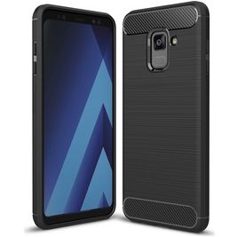 Mobigear Brushed Slim Samsung Galaxy A8 (2018) Hülle Flexibles TPU Backcover - Schwarz Mobigear Brushed Slim Samsung Galaxy A8 (2018) Hülle Flexibles TPU Backcover - Schwarz