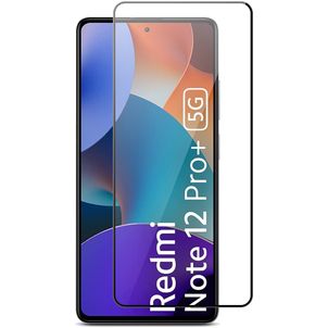 Mobigear Premium Xiaomi Redmi Note 12 Pro Plus Panzerglas Gehärtetes Glas Displayschutz - Hüllenfreundlich - Schwarz