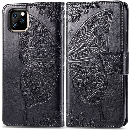 Mobigear Butterfly iPhone 11 Pro Max Hülle Klapphülle Geldbörse - Schwarz