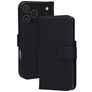 Mobiparts Wallet iPhone 17 Pro Max MagSafe Hülle Echtes Leder Klapphülle Geldbörse - Schwarz