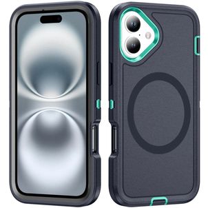 Mobigear Rugged Mag iPhone 16 Plus MagSafe Hülle Hardcase Backcover Stoßfest - Dunkelblau