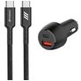 Mobigear Essentials Dual USB / USB-C Auto Ladegerät USB-C 1 Meter Power Delivery 48W - Schwarz