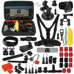 Puluz GoPro Mount Zubehör Starter Pack 53 Teile + Tasche Schwarz