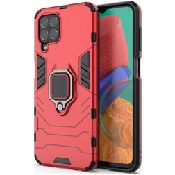 Mobigear Armor Ring Samsung Galaxy M33 Hülle Hardcase Backcover Stoßfest mit Ringhalter - Rot