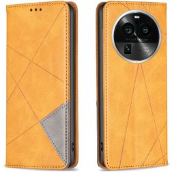 Mobigear Rhombus Slim OPPO Find X6 Pro Hülle Klapphülle - Cognac