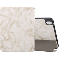 Mobigear Tri-Fold Marble iPad 11 (2025) Hülle Klapphülle + Stifthalter - Weiß