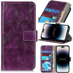 Mobigear Basic iPhone 14 Pro Hülle Klapphülle Geldbörse - Lila