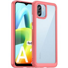 Mobigear Crystal Xiaomi Redmi A1 4G Hülle Hardcase Backcover Stoßfest - Transparent / Rot
