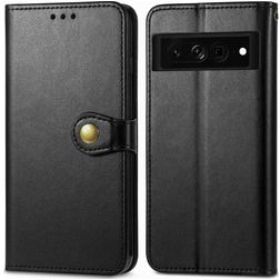Mobigear Snap Button Google Pixel 7 Pro Klapphülle Portemonnaie - Schwarz