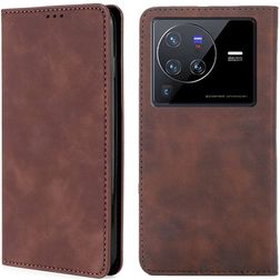 Mobigear Retro Slim Vivo X80 Pro Klapphülle Portemonnaie - Braun