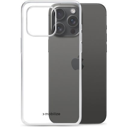 Mobilize Gelly Durchsichtig iPhone 15 Pro Max Hülle Flexibles TPU Backcover - Transparent