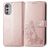 Mobigear Clover Motorola Moto E32 Hülle Klapphülle Geldbörse - Roségold