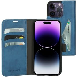 Mobiparts Classic Wallet iPhone 14 Pro Hülle Klapphülle Geldbörse - Steel Blue