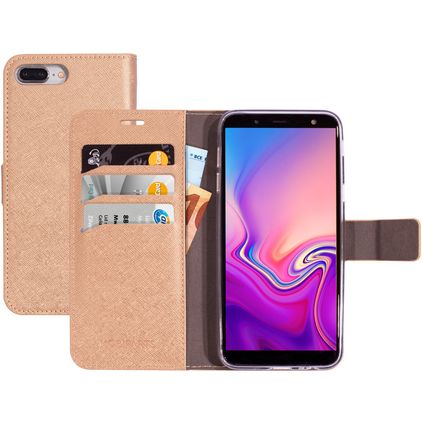 Mobiparts Saffiano Wallet Samsung Galaxy J6 (2018) Hülle Klapphülle Geldbörse - Copper