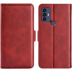 Mobigear Slim Magnet TCL 305 Hülle Klapphülle Geldbörse - Rot