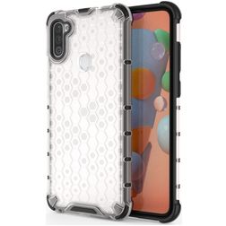 Mobigear Honeycomb Durchsichtig Samsung Galaxy A11 Hülle Hardcase Backcover Stoßfest - Transparent