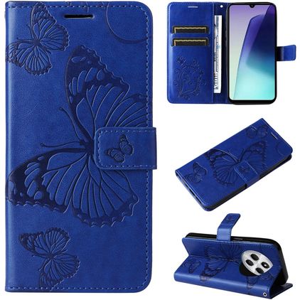 Mobigear Butterfly Xiaomi Redmi 14C Hülle Klapphülle Geldbörse - Blau