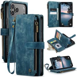 CaseMe C30 iPhone 17 Pro Hülle Klapphülle Geldbörse - Blau