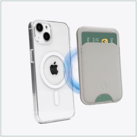 Valenta Card Wallet Stand Kartenetui - 3 Karten - MagSafe Kompatibel - Creme