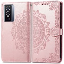 Mobigear Mandala Vivo Y76 Hülle Klapphülle Geldbörse - Roségold