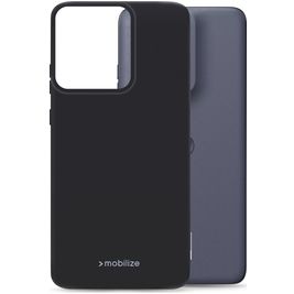 Mobilize Rubber Gelly Motorola Edge 50 Neo Hülle Flexibles TPU Backcover - Schwarz