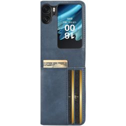 Mobigear Excellent Wallet OPPO Find N2 Flip Hülle Hardcase Backcover - Blau